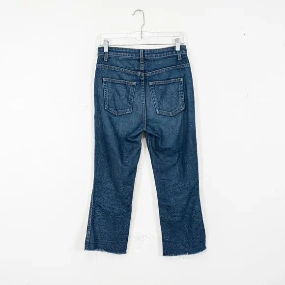 Khaite Benny Cropped Flare Raw Denim Jeans size 26